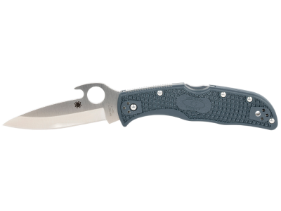 Spyderco 3.41" Clip Point VG-10 Blade Blue Gray FRN Folding Pocket Knife