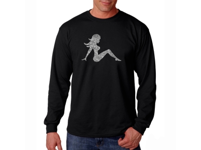 LA Pop Art Men's Word Art Long Sleeve T-shirt - MUDFLAP GIRL