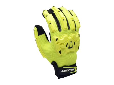 Walkers Hi-Viz 5-Finger Impact Resistant Poly Glove, Medium