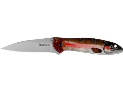 Kershaw 3" 14C28N Drop Point Blade Rainbow Trout Aluminum Handle