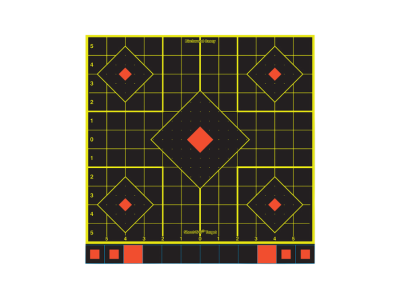 Birchwood  Shoot-N-C Reactive Target Multi Color 12" 5-Diamond, Black/Yellow