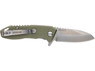 Schrade Folding Knife AUS-10A Green Aluminum