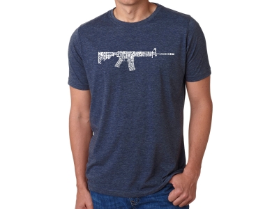 LA Pop Art Men's Premium Blend Word Art T-shirt - AR15 2nd Amendment Word Art, XXL, Navy Blue
