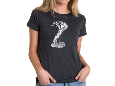 LA Pop Art Women's Premium Blend Word Art T-shirt - Types of Snakes