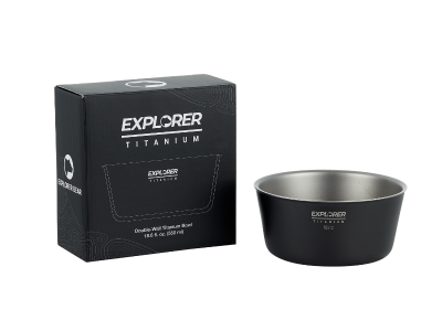 Explorer Bear Black Titanium 550ml Double-Wall Bowl