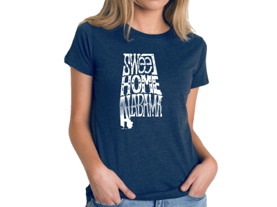 LA Pop Art Women's Premium Blend Word Art T-shirt - Sweet Home Alabama