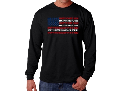 LA Pop Art Happy 4th of July - Men's Word Art Long Sleeve T-Shirt