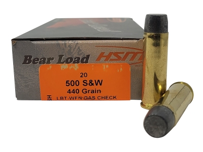 HSM Bear Load 500 S&w Mag Wide Flat Nose, .500 S&W Magnum, 20