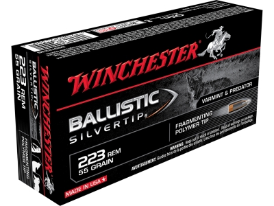 Winchester Ballistic Silvertip 223Rem 55gr Fragmenting Polymer Tip, .223 Remington, 20