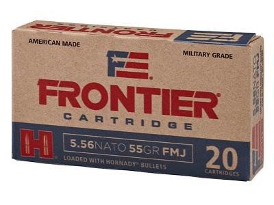 Frontier Cartridge Military Grade Centerfire Rifle 5.56x45mm NATO 62gr Full Metal Jacket, 20