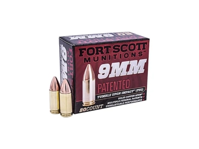Fort Scott 9mm 115 Grain Centerfire Pistol Ammunition 20 Per Box, 9mm Luger