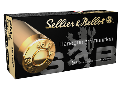 Sellier & Bellot Centerfire Handgun Cartridges, .45 GAP, 50