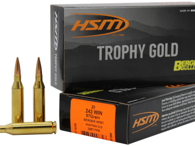 HSM .243 Winchester Trophy Gold 87gr Match Hunting VLD Ammo, 20