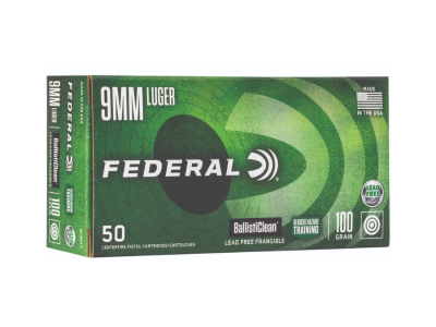 Federal BallistiClean Reduced Hazard Training Handgun Cartridges, 9mm Luger, 50