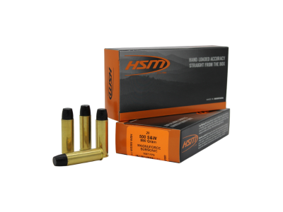 HSM Magnuforce Subsonic Handgun Rounds, Brass, .500 S&W Magnum, 20