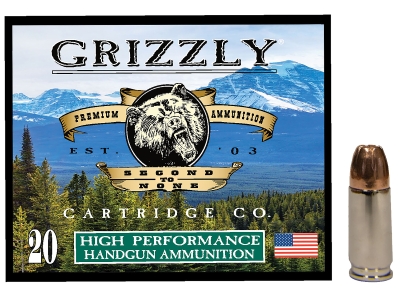 Grizzly 9mm Luger 124gr Jacketed Hollow Point, 20