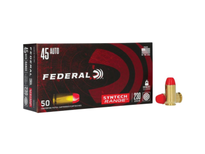Federal Syntech Range Centerfire Handgun Cartridges, .45 ACP, 50