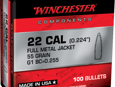 Winchester Centerfire Rifle 5.56x45mm NATO Full Metal Jacket Boat Tail, 100