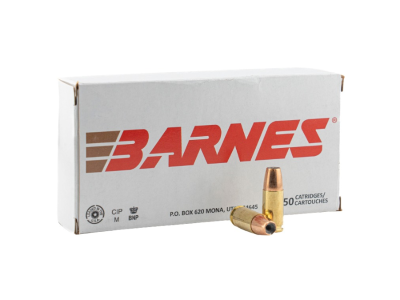 Barnes Centerfire Handgun Cartridges, 9mm Luger, 20