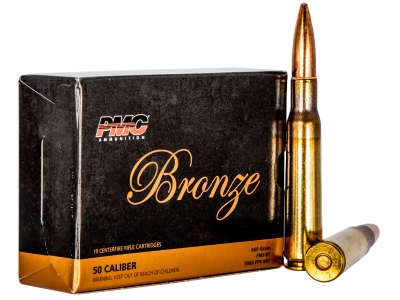 PMC Bronze 50BMG Full Metal Jacket Boat Tail, .50 BMG, 10