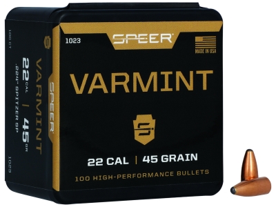 Speer Varmint 22Cal 45gr Jacketed Soft Point, 100