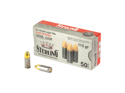 Sterling Centerfire Handgun Cartridges, 9mm Luger, 50