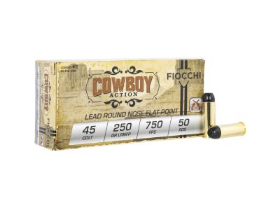 Fiocchi Cowboy Action Centerfire Handgun Rounds, .45 Colt, 50