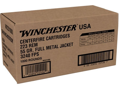 Winchester USA 223 Rem 55gr, .223 Remington, 1000
