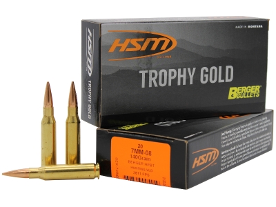 HSM Trophy Gold Extended Range 7mm-08 Rem 140 gr Berger Hunting VLD Match, 7mm-08 Remington, 20