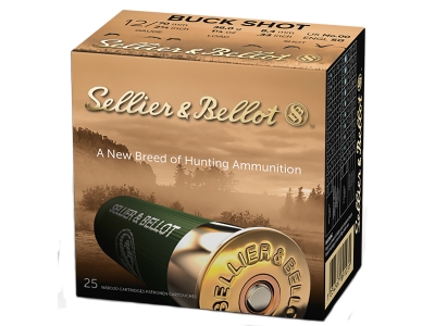 Sellier & Bellot Hunting 12Gauge 2.75" 12Firearm Ammunition 00 Buck Shot, 12 Gauge, 25