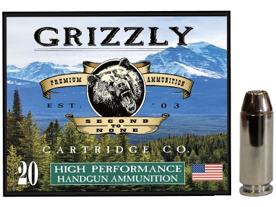 Grizzly 10mmAuto 180gr Jacketed Hollow Point, 10mm Auto, 20