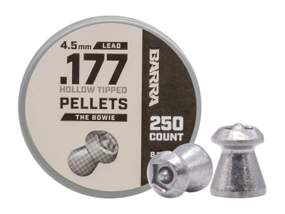 Barra Bowie Hollow Tipped .177 cal Pellets - 250ct, .177 (4.5mm)