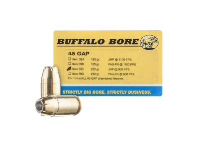 BBA Personal Defense Centerfire Handgun Rounds, .45 GAP, 20