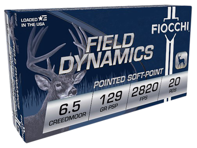 Fiocchi Field Dynamics 6.5 Creedmoor 129gr Pointed Soft Point, 20