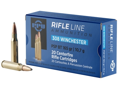 PPU Firearm Ammunition PSP-BT 165 Grain 20 Per Box, .308 Winchester