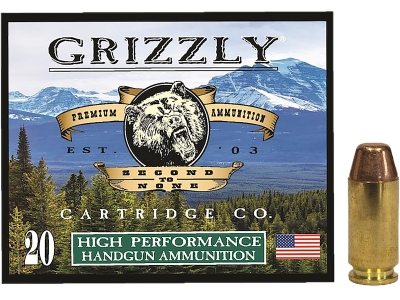 Grizzly 40S&W 200gr Full Metal Jacket Flat Point 20 Per Box, .40 S&W