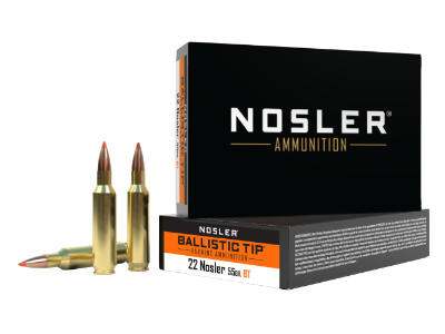 Nosler Ballistic Tip Rifle Rounds, .22 Nosler, 20