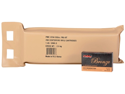 PMC Bronze Battle Pack 223Rem Full Metal Jacket Boat Tail, .223 Remington, 200