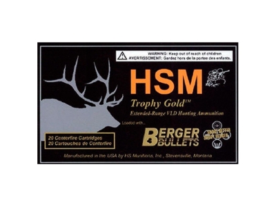 HSM 270 WSM 130 gr Berger Hunting VLD Match 20 Per Box, .270 Winchester Short Magnum