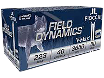 Fiocchi Field Dynamics 223Rem Hornady V-Max, .223 Remington, 200