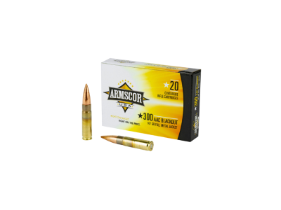 Armscor Centerfire Cartridges, Full Metal Jacket, .300 AAC Blackout, 20