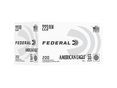 Federal American Eagle Centerfire Rifle Cartridges, .223 Remington, 200
