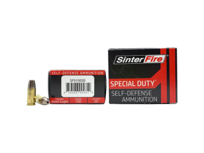 SinterFire SD 9mmLuger 100gr Lead Free Frangible Hollow Point, 9mm Luger, 20