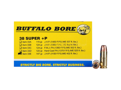BBA Personal Defense Centerfire Handgun Rounds, .38 Super, 20
