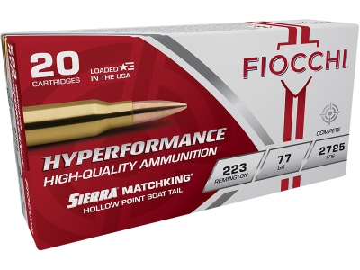 Fiocchi Hyperformance Compete 223Rem Sierra MatchKing BTHP, .223 Remington, 20
