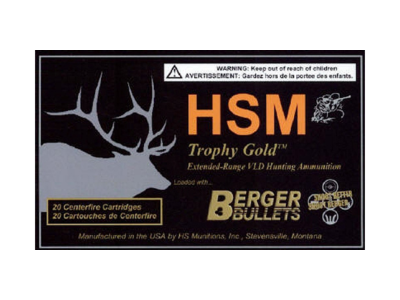 HSM 338 Win Mag 300 gr Berger Hybrid Tactical Open Tip Match, .338 Winchester Magnum, 20
