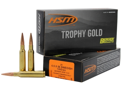 HSM 6.5x55 Swedish 130 gr Berger Hunting VLD Match, 6.5x55mm Swedish, 20