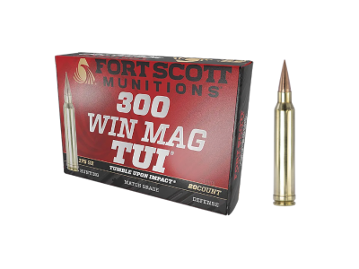 Fort Scott Tumble Upon Impact (TUI) Rifle Rounds, .300 Winchester Magnum, 20