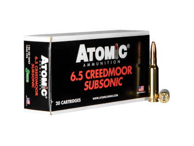 Atomic Ammunition Subsonic Rifle Cartridges, 6.5 Creedmoor, 20